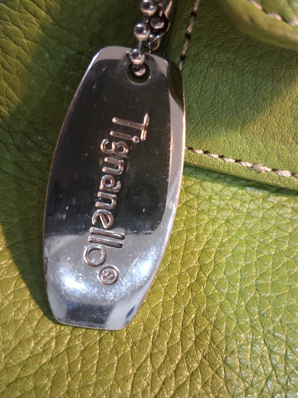 Tignanello Spring Green Leather Top Handle Handbag - Picture 8 of 9